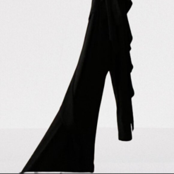 EMMA & MICHELE black Ruffle Leg Jumpsuit with Slits - Picture 10 of 16